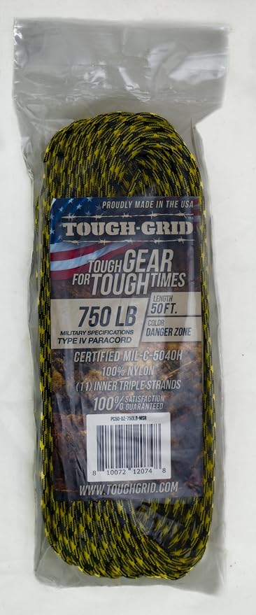 TOUGH-GRID 750 Paracord Rope Nylon Parachute Cord, Made in USA Survival Kit - Image 2