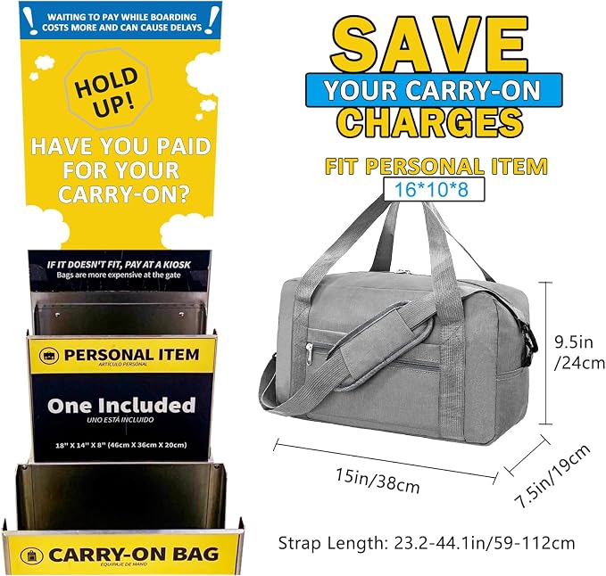 15 Inch Small Carry On Bags for Airplanes Spirit Airlines Personal Item Bag - Image 3