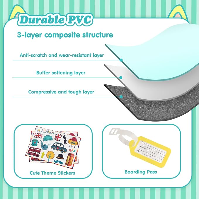 20" Ride-On Travel Suitcase for Kids, Cute Ear Toddler Carry on Luggage - Image 2