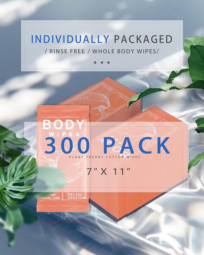 FUMMI 300 Pack Body Wipes – Large Individually Packaged Bath Wipes by Unknown