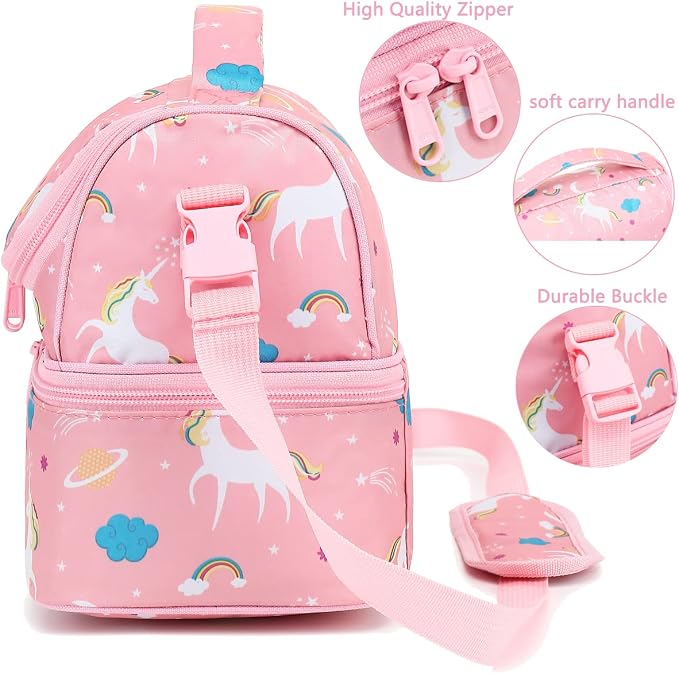 FlowFly Kids Double Decker Cooler Insulated Lunch Bag Large Tote - Image 5