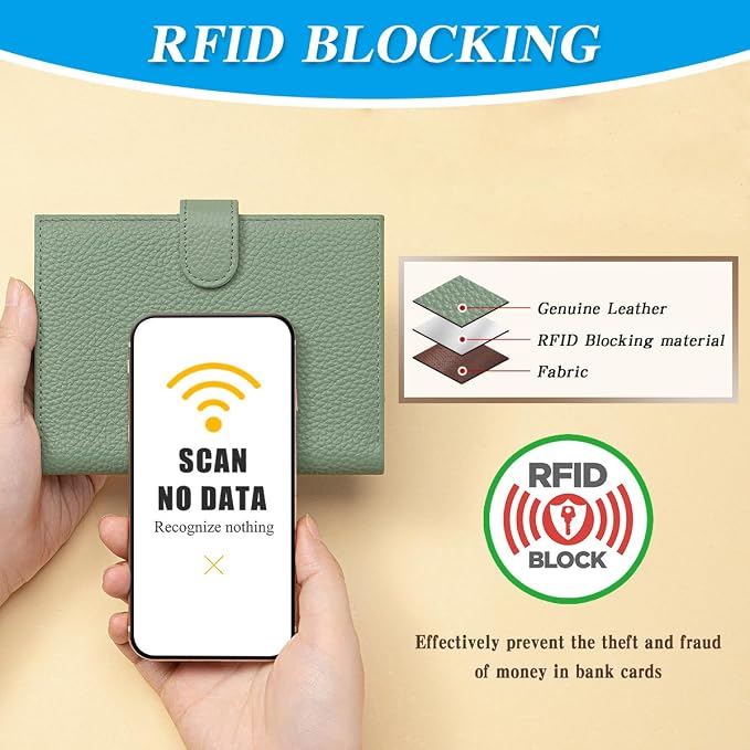Passport Holder for Travel Women RFID Blocking Genuine Leather Passport Wallet - Image 4