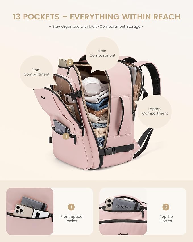 LOVEVOOK Travel Backpack for Women & Men, 40L Large Carry On Backpack Airline - Image 8