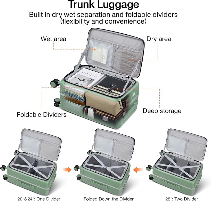 Hanke 28 Inch Luggage with Cup Holder and Charge, Top Opening Hard Shell - Image 4