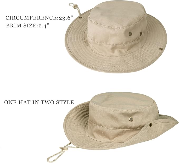 Sun Hats for Men Women Boonie Hat Foldable Fishing Hat UPF 50+ Bucket Hat for - Image 2