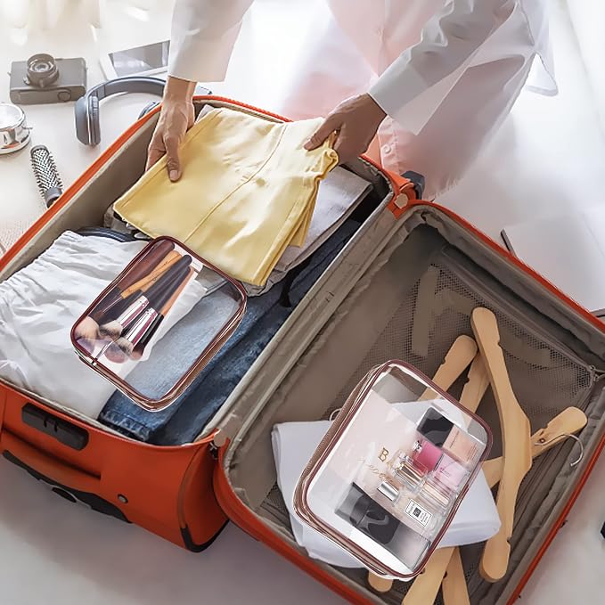 4Pcs Crystal Clear PVC Travel Toiletry Bag Kit - Image 4