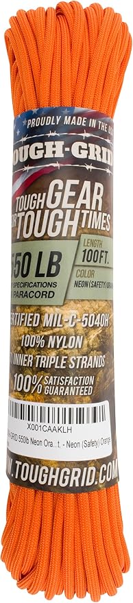 TOUGH-GRID 550 Paracord Rope Nylon Parachute Cord, Made in USA Survival Kit - Image 3