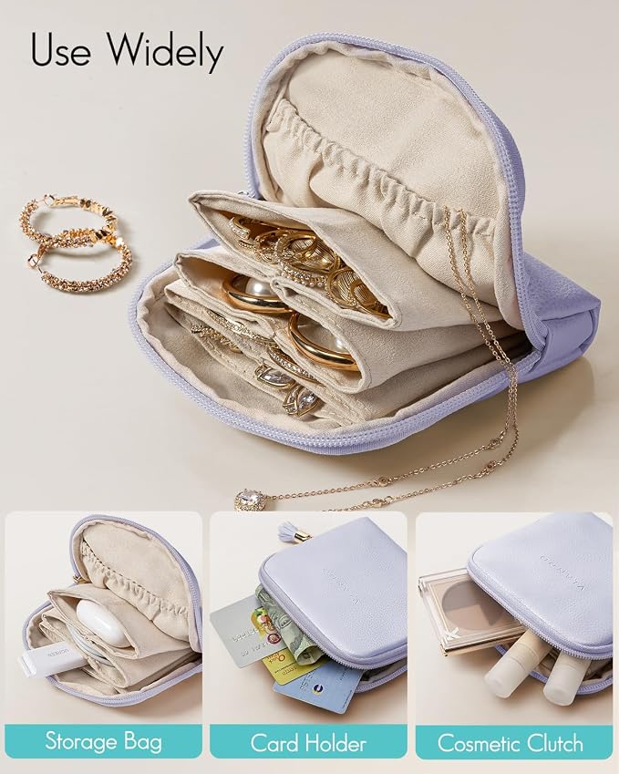 Vlando Small Jewelry Travel Case, Jewelry Pouch Bags - Image 5
