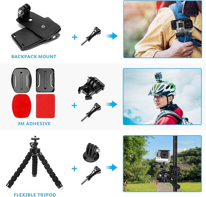 Luxebell Accessories Kit for AKASO EK5000 EK7000 4K WiFi Action Camera GoPro - Image 7