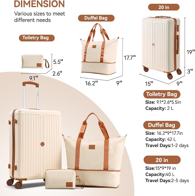 Hoteel 3 Piece Luggage Set - Image 8
