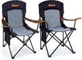 EMERIT 2 Pack Oversized Padded Camping Chair, 350LB Heavy Duty Quad Fold Chair by eMERIT