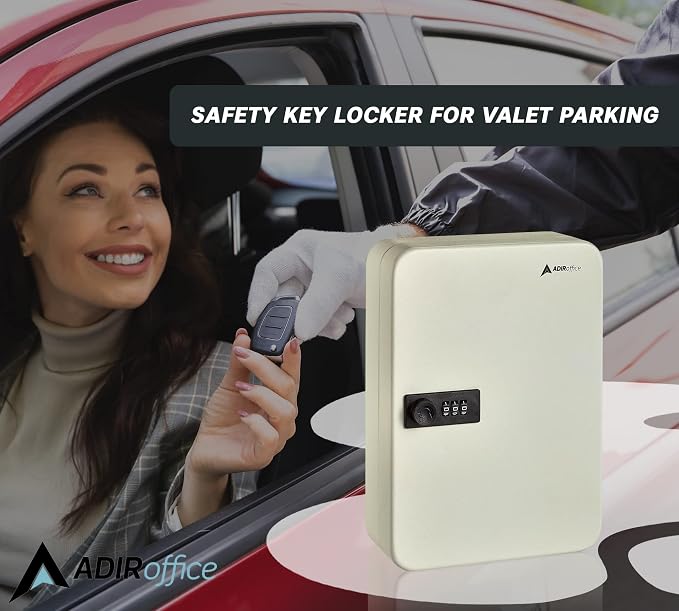 AdirOffice Key Lock Box – 48 Key Hooks Wall Mounted Key Cabinet Lock Box - Image 7