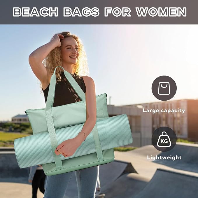 LEDAOU Beach Bags for Women, Beach Bags Waterproof Sandproof, Packable Beach - Image 3