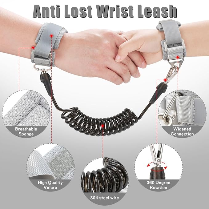 Toddlers Leash + Anti Lost Wrist Link Child Kids Safety Harness Kids Walking - Image 4