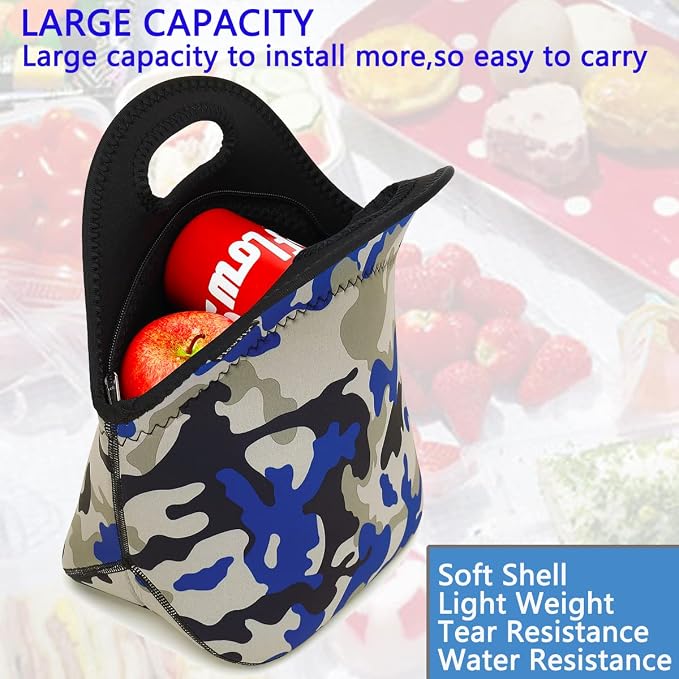 FlowFly Neoprene kids Lunch box Insulated Soft Bag Mini Cooler Thermal Meal - Image 2
