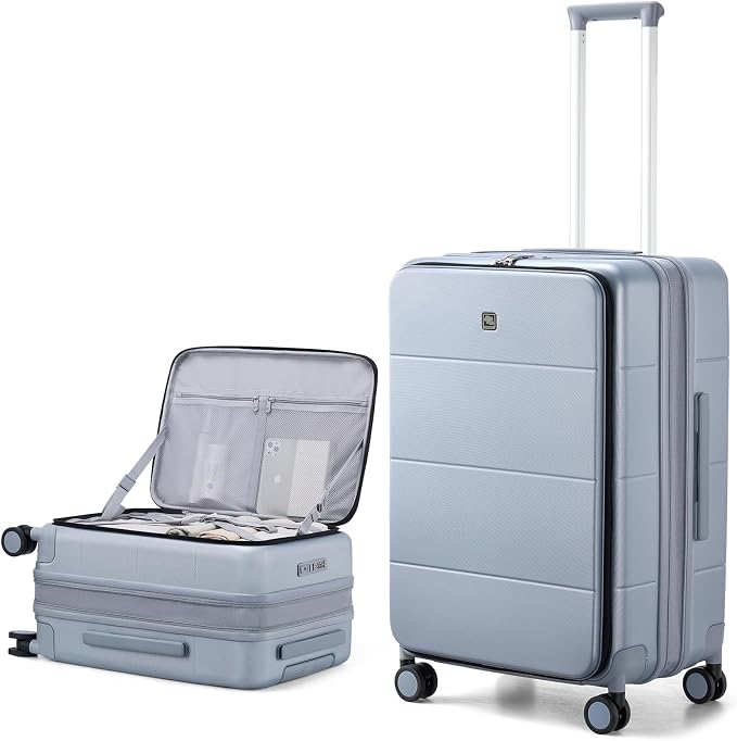 Hanke Hardside Expandable Checked Luggage, 24 Inch Top Opening Trunk Luggages by Hanke