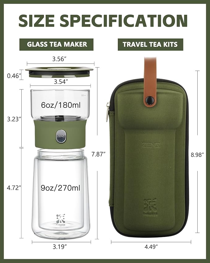 ZENS Modern Glass Infuser Teapot, Smart One Touch Tea Maker - Image 3