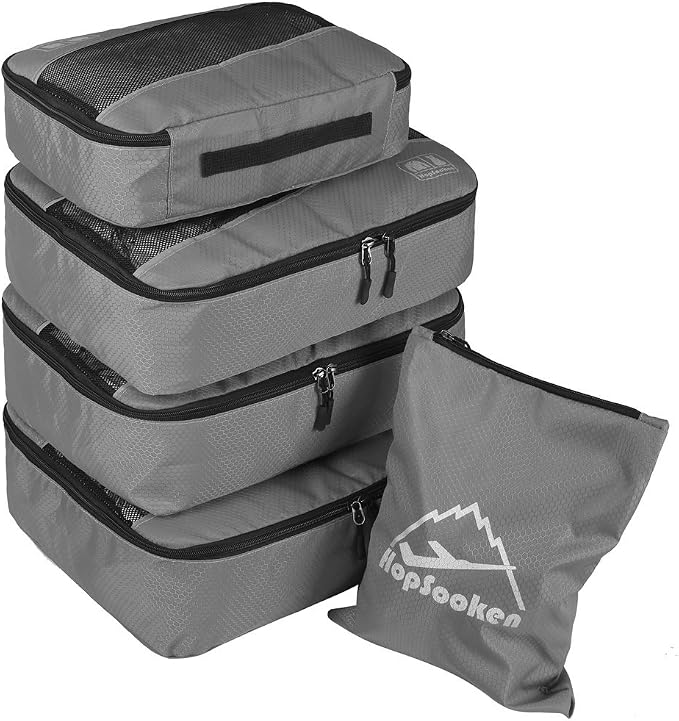 5 Set Packing Cubes for Travel Large Suitcase Luggage Organizer Bags Travel by HOPSOOKEN