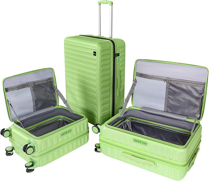 3-Piece 20/24 Top Opening Hardshell Lightweight Luggage and 28-Inch Clamshell by WireHot