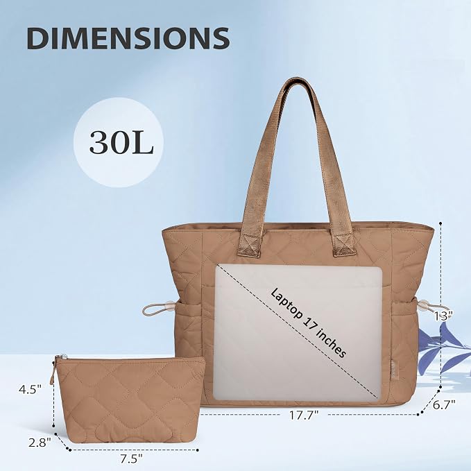 TOPEAST Tote Bag for Women, Large Puffer Tote Bag - Image 3