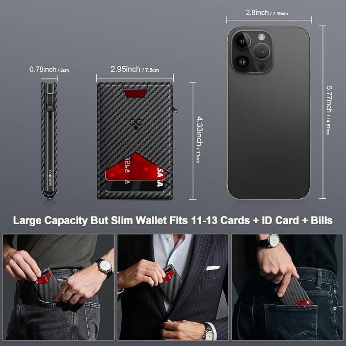 Wallet for Men Wallet with Slim Pop Up Card Holder for 12-14 Cards, RFID - Image 6