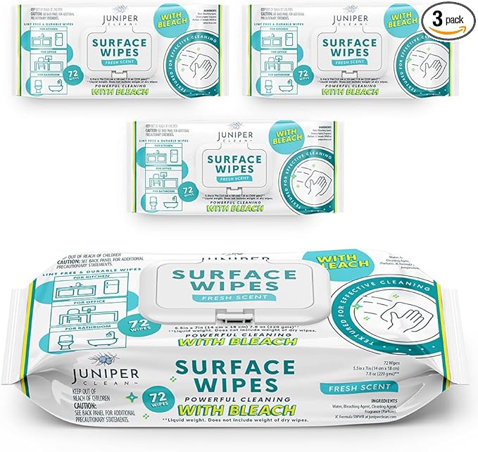 3 Pack Surface Cleaning Wipes by JuniperCLEAN