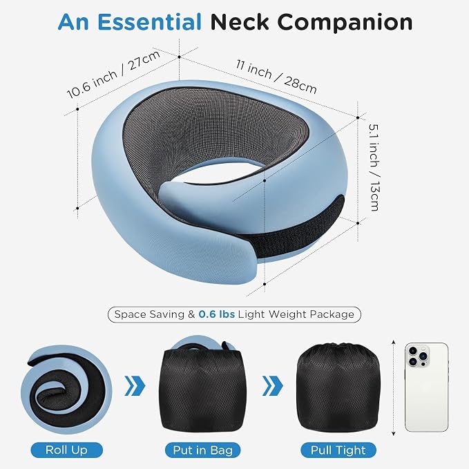 Neck Pillow Airplane, 100% Pure Memory FoamTravel Neck Pillow Travel Neck - Image 4