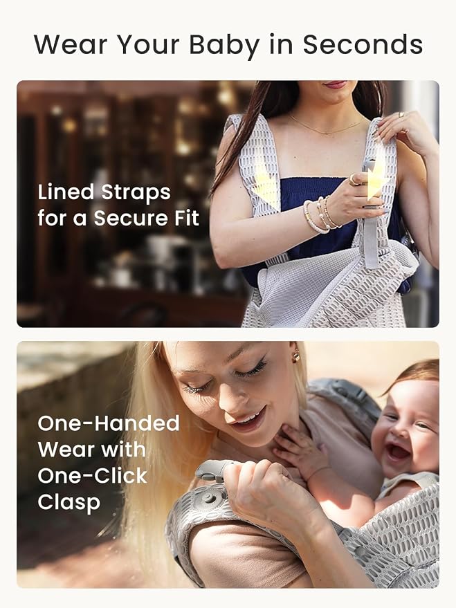 Grownsy Baby Carrier Newborn to Toddler, Ergonomic & Cozy Wraps - Image 3