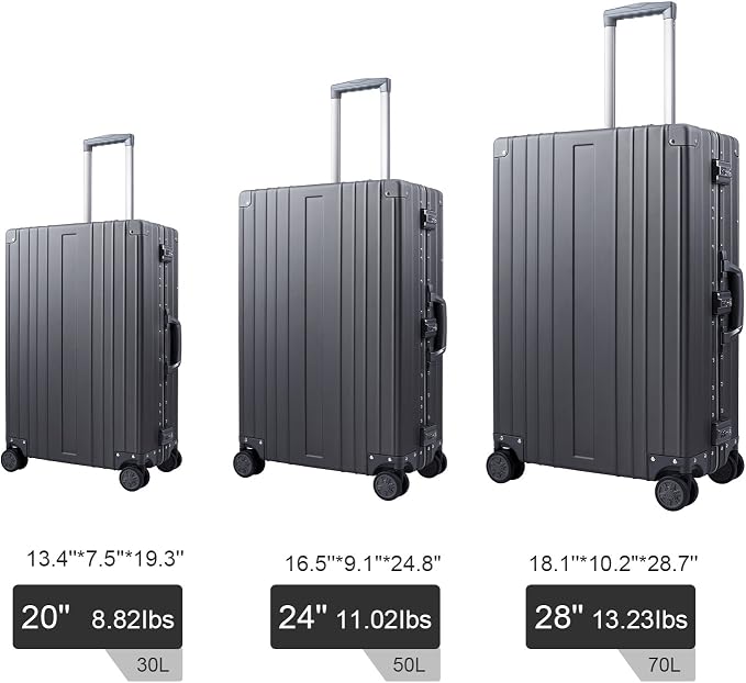 TRAVELKING All Aluminum Luggage Zipperless Hard Shell Luggage Case - Image 6
