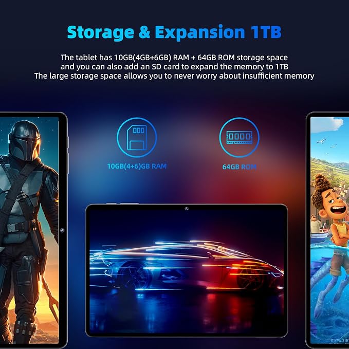 Android 14 Tablet, 10 inch Tablets, Octa Core CPU, 10GB+64GB+512GB Expansion - Image 6