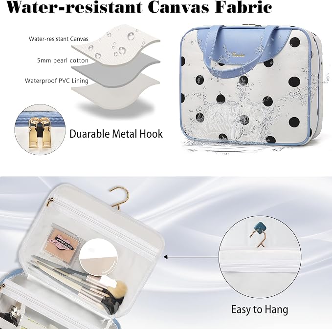 Hanging Travel Toiletry Bag, Large Capacity Cosmetic Travel Toiletry Organizer - Image 4