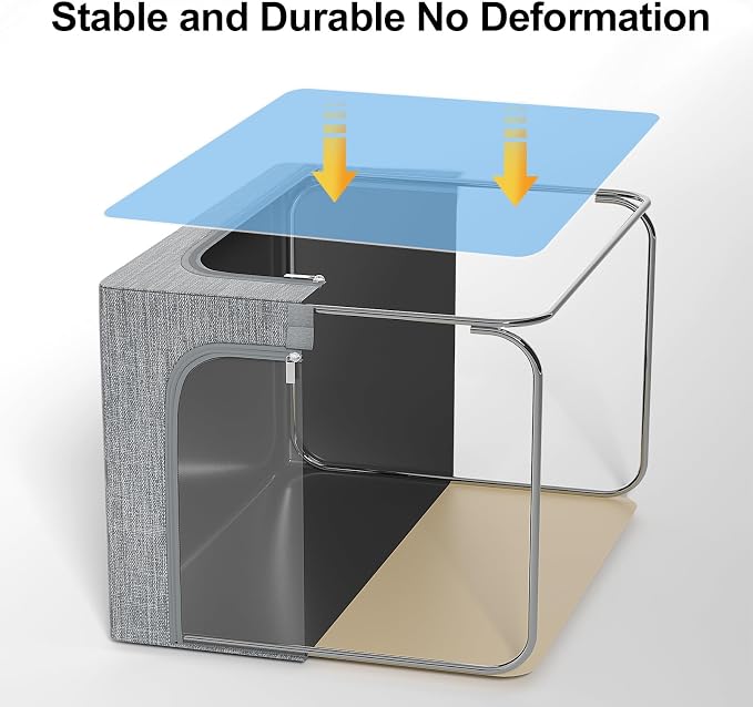 GoMaihe Clothes Storage Bins Metal Frame: 6-Pack Compact Stackable Closet - Image 3