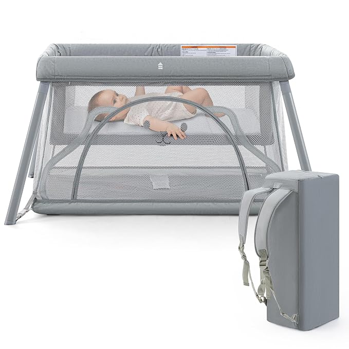 Travel Crib, Portable Crib for Baby, Pack and Play for Babies and Toddler by Sporary