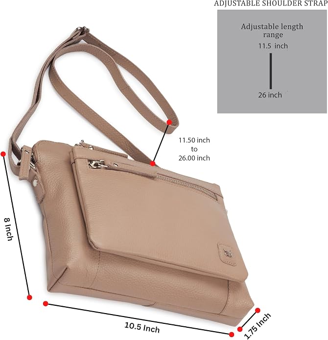 Wise Owl Accessories Small Soft Pebbled Real Leather Crossbody Handbags Purses - Image 2