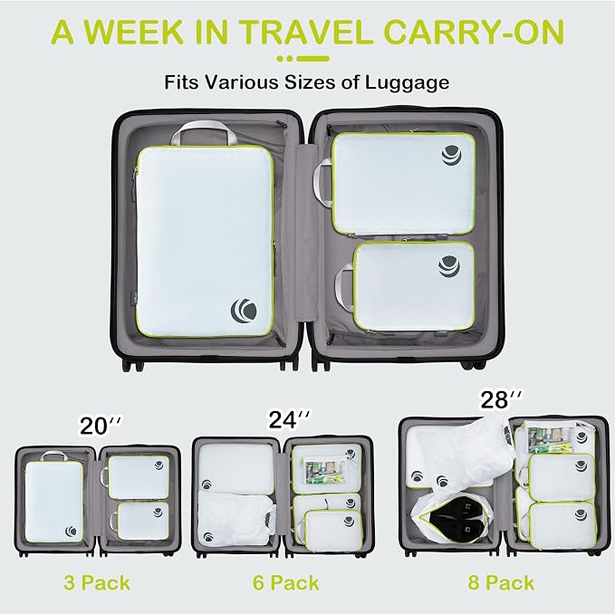 Cipway Compression Packing Cubes, Ultralight Luggage Organizer Bags, Travel - Image 7