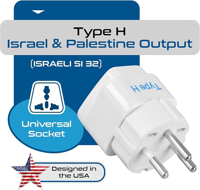Ceptics Israel Power Adapter Travel Universal Plug, Works in Palestine - Image 6