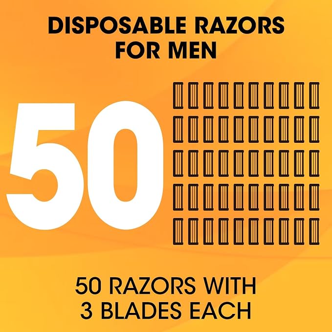 CXYARY 50 Pcs 3 Blade Disposable Razors - Image 2