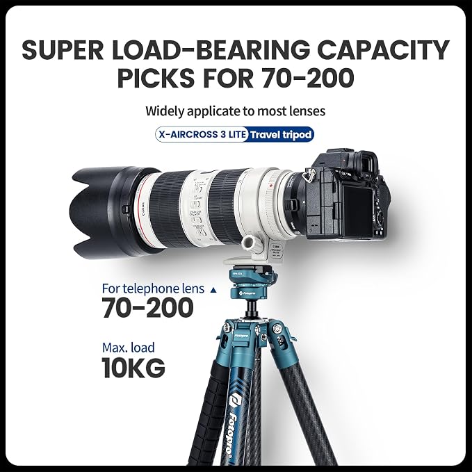 Fotopro Carbon Fiber Tripod 60 Inch 360 Degree Ball Head Quick Release Plate - Image 4