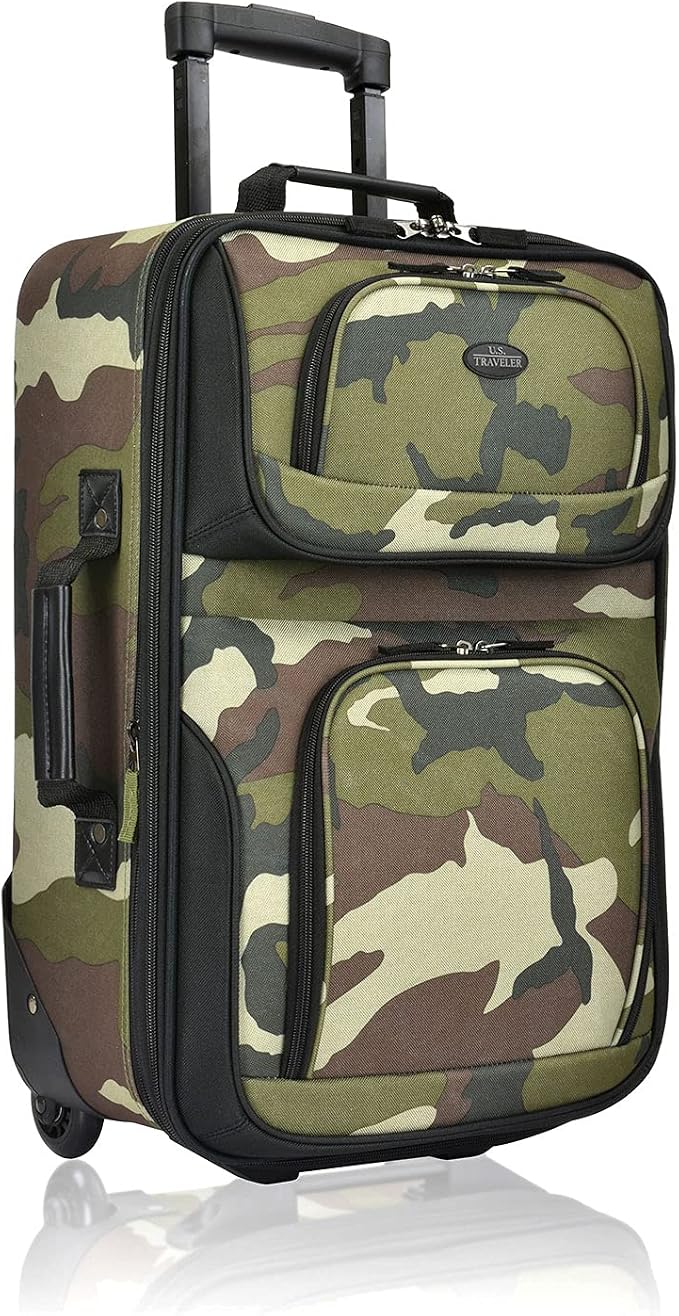 U.S. Traveler Lightweight Rolling 20" Carry On Luggage Softside Suitcase by USTraveler