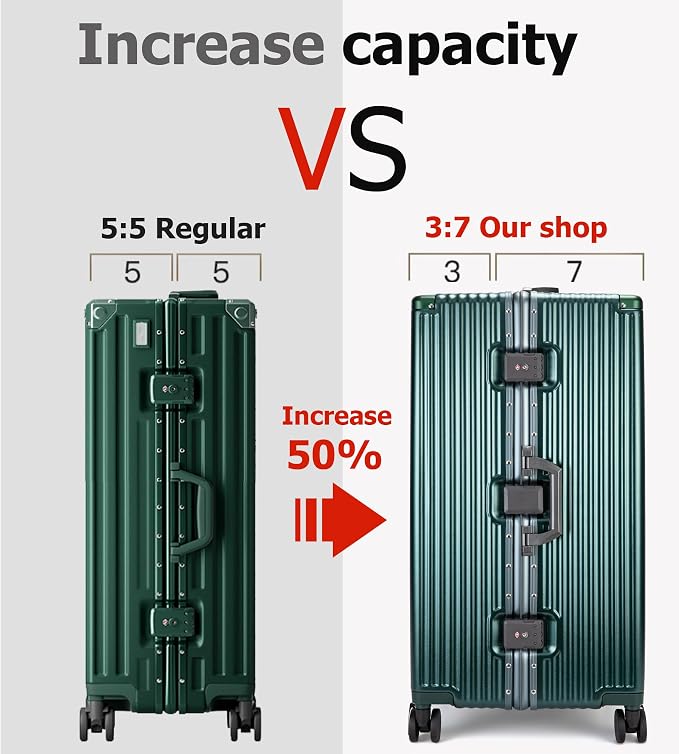 feilario 30in Super Large Captain Aluminum Frame Hardside Spinner Wheels Luggage - Image 2