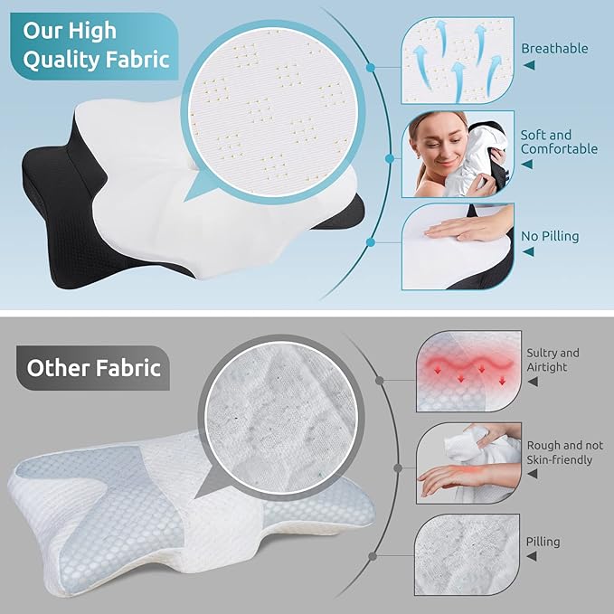 DONAMA Cervical Pillow for Neck and Shoulder, Contour Memory Foam Pillow - Image 4
