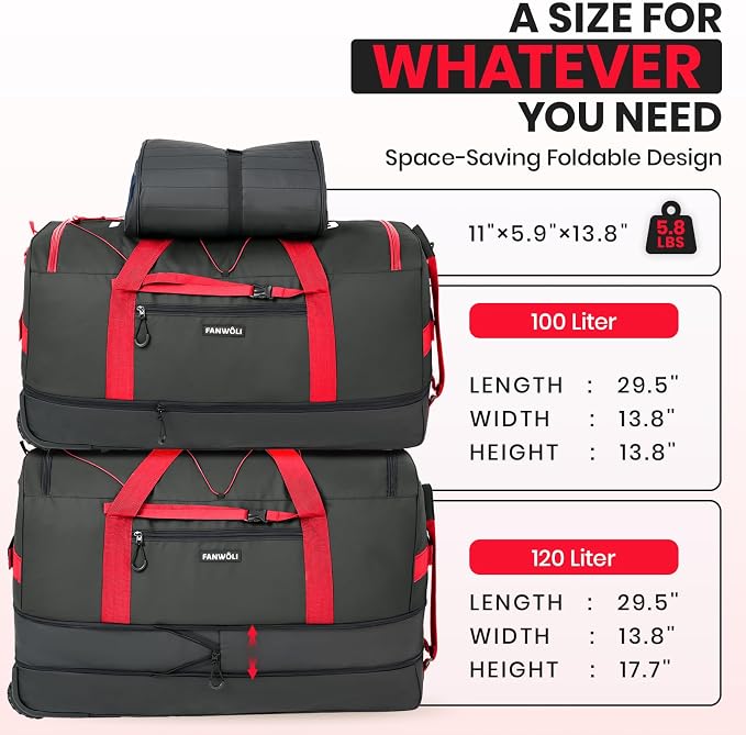 Fanwoli 30'' Rolling Duffel Bag - Image 4