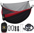 Camping Hammock with Net, Travel Portable Lightweight Hammocks with Tree Straps by QEVOOON