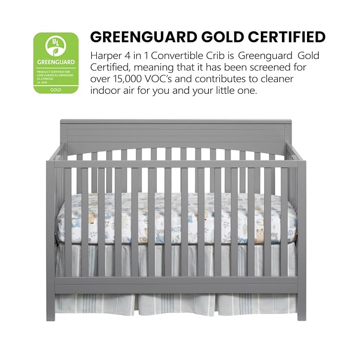 Oxford Baby Harper 4-in-1 Convertible Crib, Dove Gray - Image 6