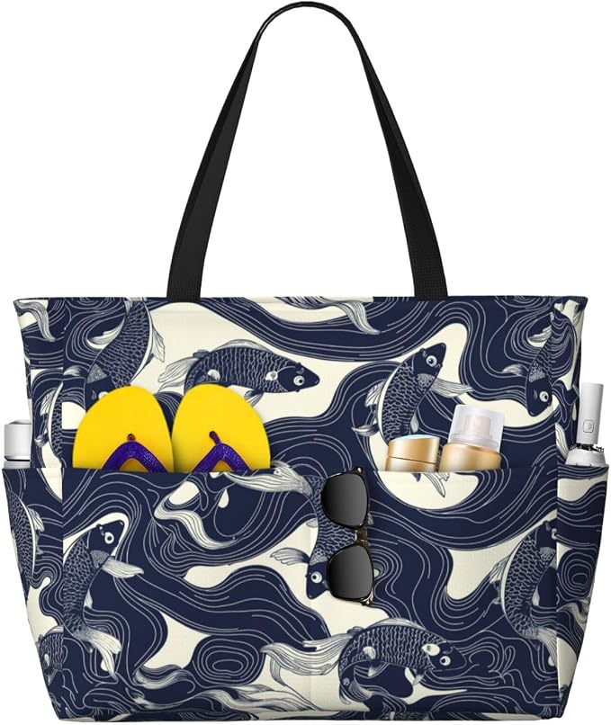 Beach Bag for Women Beach Tote Bag Waterproof Sandproof Large Bags by NLZI