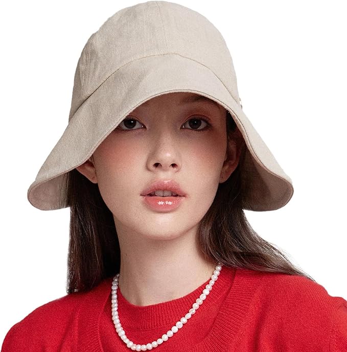 Linen Victorian Bonnet Hat Sun Cap, Foldable Summer Visor | New Katy by WhiteSandsMoja