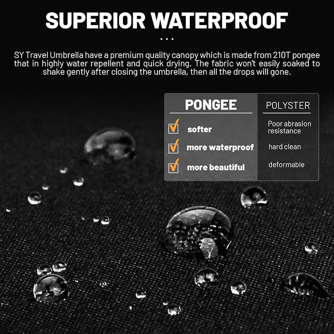 SY COMPACT Umbrella Automatic Travel Waterproof Light Folding Umbrellas Easy - Image 6