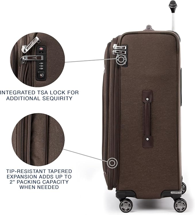 Travelpro Platinum Elite Softside Expandable Checked Luggage, 8 Wheel Spinner - Image 4