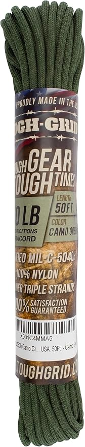 TOUGH-GRID 550 Paracord Rope Nylon Parachute Cord, Made in USA Survival Kit - Image 3