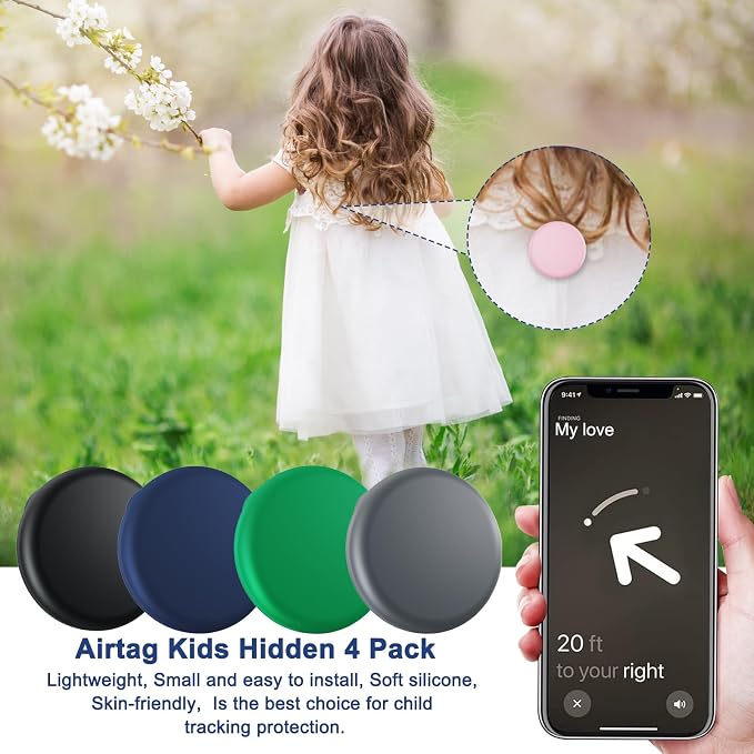 Compatible for Air Tags-4 Pack Apple Kids Hidden, for AirTag Hidden Kid Holder - Image 3